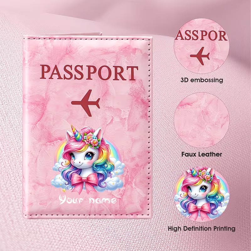 Travel Accessories Passport Holder - Personalized Name Custom PU Passport Holder,