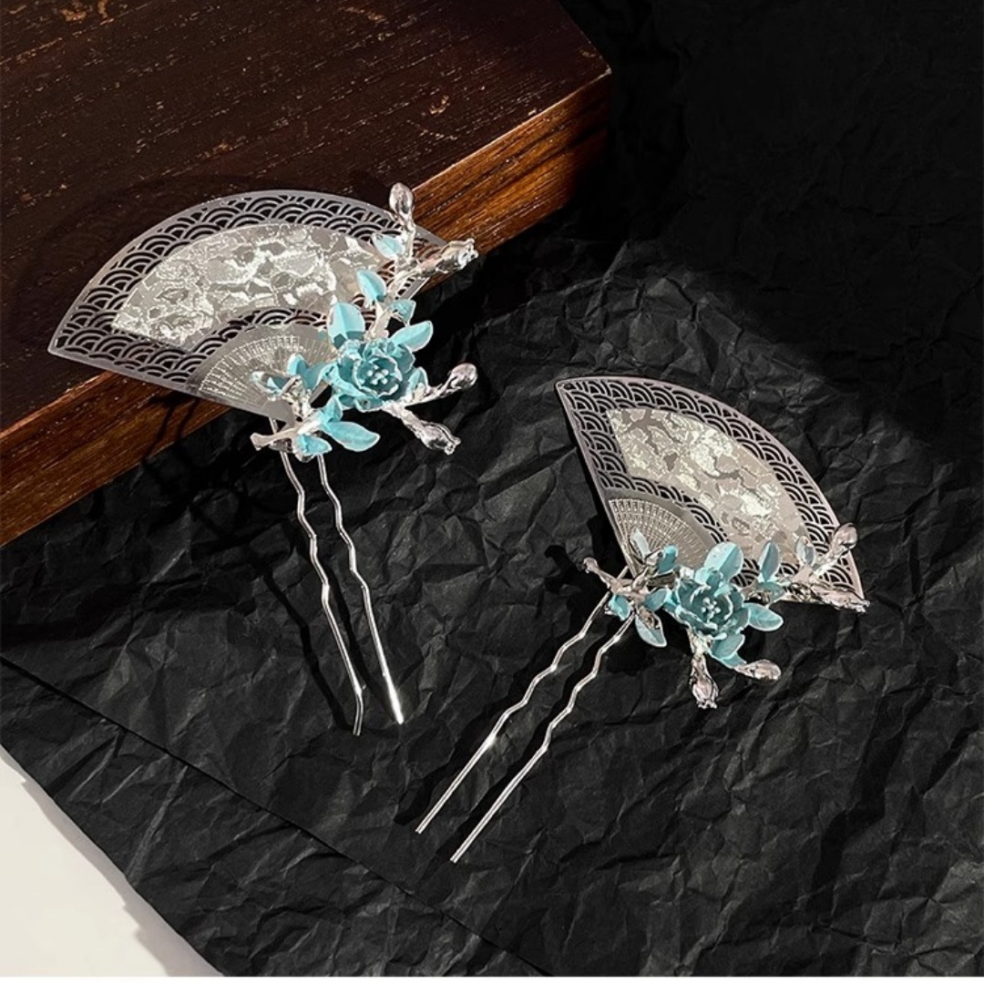 Travel Accessories For Elderly - New Chinese-Style Fan-Shaped Hairpin, Exquisite, Light