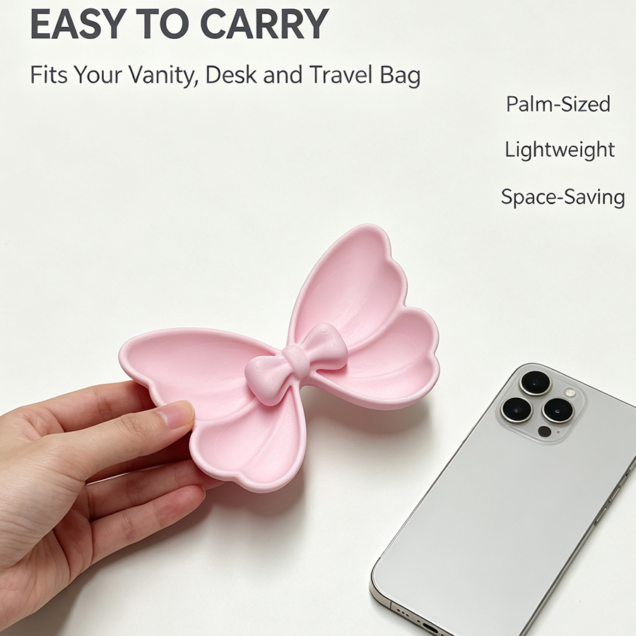 2Pcs Mini Bow-Shaped Jewelry S - Travel Accessories Girly review and price